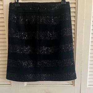 LOFT Black Sequin Mini Skirt